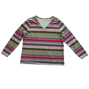 Bechamel Velour Velvet Stripe Top